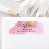 赤面ピンクとゴールドフォイルガーリー洗浄 ラベル (インサイチュ)