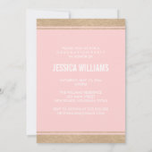 赤面ピンクとゴールドフォイル | 卒業招待状 招待状 (裏面)