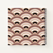 赤面ピンクとダスクパープルのアールデコカスタマイズ ノートブック (裏面)