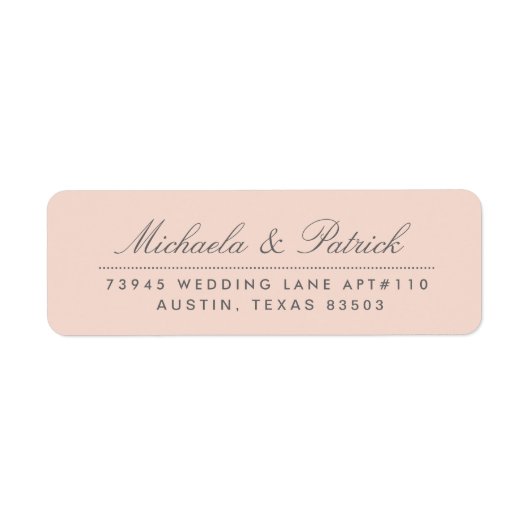 赤面ピンクとチャコールグレーの住所 シール (正面)