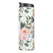 赤面ピンクとネイビー水色フローラ  タンブラー (回転右)