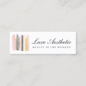 赤面ピンクとバラの金ゴールドストロ絵を描ークのソーシャルメディア スキニー名刺 (正面)