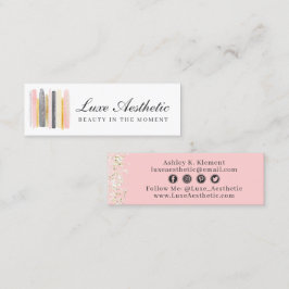 赤面ピンクとバラの金ゴールドストロ絵を描ークのソーシャルメディア スキニー名刺