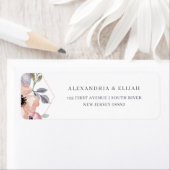 赤面ピンクとバラ幾何学フローラ | 結婚s ラベル (インサイチュ)