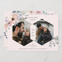 赤面ピンクとバラ幾何学フローラ | 2枚の写真