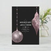 赤面ピンクとバラ金ゴールドクリスマスバチェロレッテ 招待状 (スタンド正面)