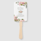 赤面ピンクとバラ金ゴールドバラ結婚式 プログラム ハンドファン (正面)