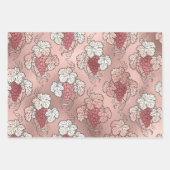 赤面ピンクとバラ金ゴールドパリビンロゼ ラッピングペーパーシート (正面3)
