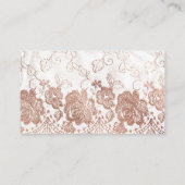 赤面ピンクとバラ金ゴールドフローラとレース結婚ズ プレイスカード (裏面)