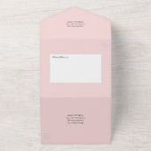 赤面ピンクとバラ金ゴールドフローラベビーシャワー オールインワン招待状 (外側)