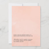 赤面ピンクとバラ金ゴールドフローラ結婚Virtual 招待状 (裏面)