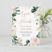 赤面ピンクとバラ金ゴールドブライダルシャワー 招待状 (スタンド正面)