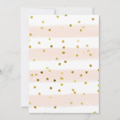 赤面ピンクとバラ金ゴールドブライダルシャワー 招待状 (裏面)