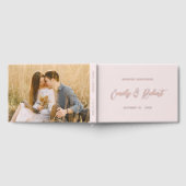 赤面ピンクとバラ金ゴールド写真結婚の ゲストブック (全面)