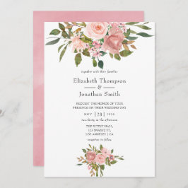 赤面ピンクとバラ金ゴールド結婚ズ 招待状