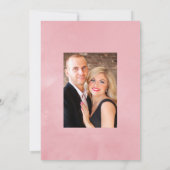 赤面ピンクとバラ金ゴールド結婚フローラ セーブザデート (裏面)