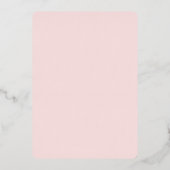 赤面ピンクとバラ金ゴールド |シンプルブライダルシャワー 箔招待状 (裏面)