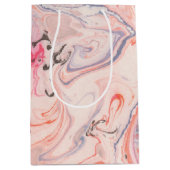 赤面ピンクとパープルマーリング ミディアムペーパーバッグ (正面)