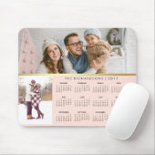 赤面ピンクとフェイク金ゴールド2017フォトカレンダー マウスパッド (マウス)