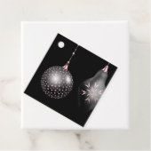 赤面ピンクとブラックのクリスマスメッセージカード フェイバータグ (インサイチュ)