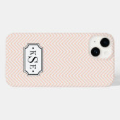 赤面ピンクとブラックのシエレガントボロンモノグラム Case-Mate iPhoneケース (裏面 (横))