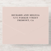 赤面ピンクとブラック結婚ズ オールインワン招待状 (背面)