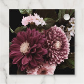 赤面ピンクとブルゴーニュのフローラオン結婚ブラック フェイバータグ (裏面)