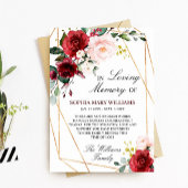 赤面ピンクとブルゴーニュの悔やみや弔慰メモリ サンキューカード