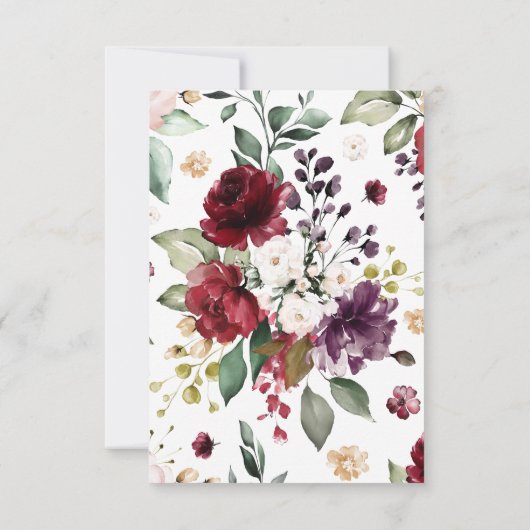 赤面ピンクとブルゴーニュの悔やみや弔慰メモリ サンキューカード (裏面)