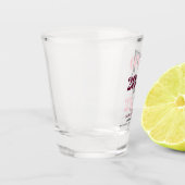 赤面ピンクとブルゴーニュ2枚の写真Save the Date ショットグラス (左)