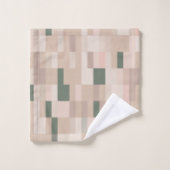 赤面ピンクとベージュ バスタオルセット (ウォッシュタオル)