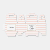 赤面ピンクとホワイトストライプ金ゴールドベビースシャワー フェイバーボックス (折り畳みなし)