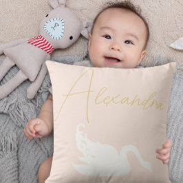 赤面ピンクとホワイトスワン任意の色 クッション