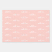 赤面ピンクとラブラッピング紙シート ラッピングペーパーシート (正面)