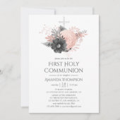 赤面ピンクと炭のフローラ聖餐会 招待状 (正面)