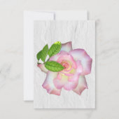 赤面ピンクと白のバラ空白のインサイドノート サンキューカード (正面)