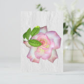 赤面ピンクと白のバラ空白のインサイドノート サンキューカード (スタンド正面)