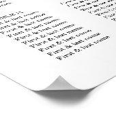 赤面ピンクと白のフローラ結婚の座席表 ポスター (角)