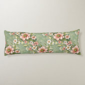 赤面ピンクと白の花をセージに ボディピロー (裏面)