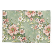 赤面ピンクと白の花をセージに 枕カバー (裏面)