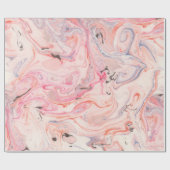 赤面ピンクと紫の大理石パターン ラッピングペーパー (フラット)