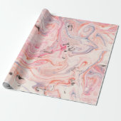 赤面ピンクと紫の大理石パターン ラッピングペーパー (アンロールド)
