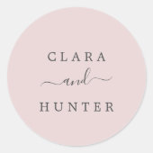 赤面ピンクと結婚木炭の封筒用シール ラウンドシール (正面)