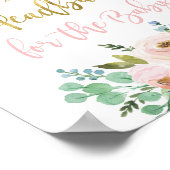 赤面ピンクと緑のヘッドバンドサイン ポスター (角)