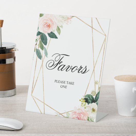 赤面ピンクと緑の葉のシャワーの好意サイン 台座サイン (インサイチュ)