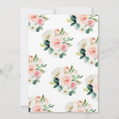 赤面ピンクと緑の離れ結婚式招待状 招待状 (裏面)