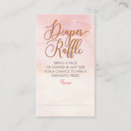 赤面ピンクと金ゴールドおむつラッフルチケット エンクロージャーカード