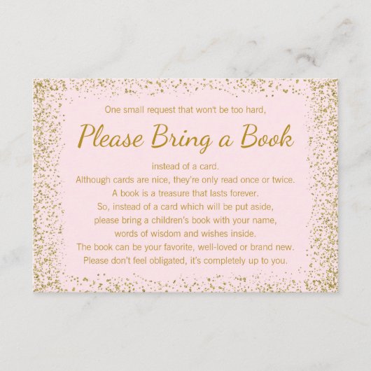 赤面ピンクと金ゴールドがブックカードを持ってくる エンクロージャーカード (正面)