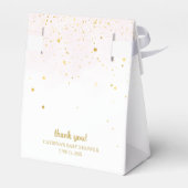 赤面ピンクと金ゴールドが月の赤ちゃんシャワーを浴びる フェイバーボックス (裏面サイド)