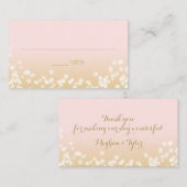 赤面ピンクと金ゴールドのキラライト席 プレイスカード (正面/裏面)